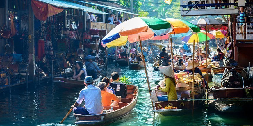 Image from the floating markets in Bangkok, Thailand.