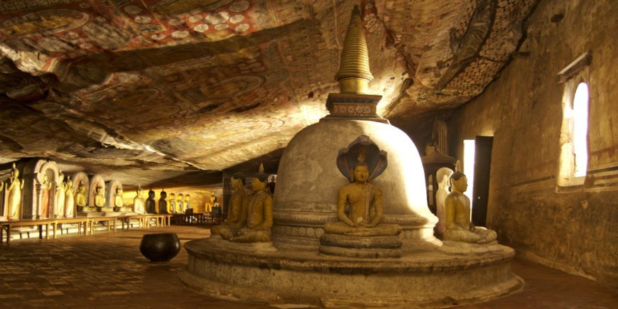 The Buddhist cave temple in Sri Lanka